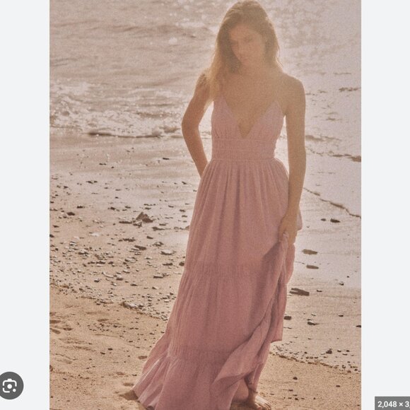 Zara GAUZE MIDI DRESS Pastel pink 0881/320 M L NWT - Picture 11 of 12